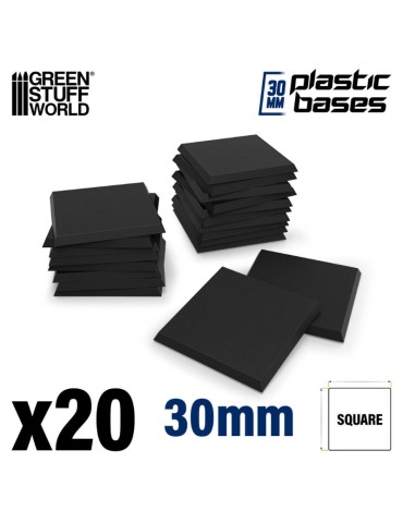 Peanas de plastico negras - cuadradas 30 mm